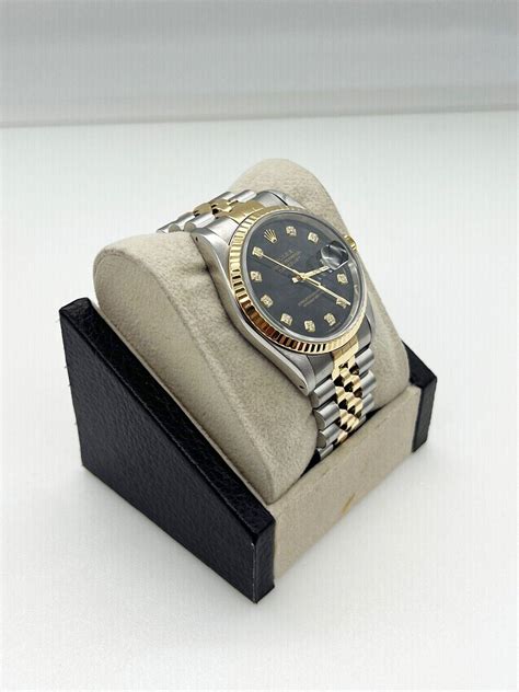 rolex 16223 black dial sale|Rolex 16233 gold with diamonds.